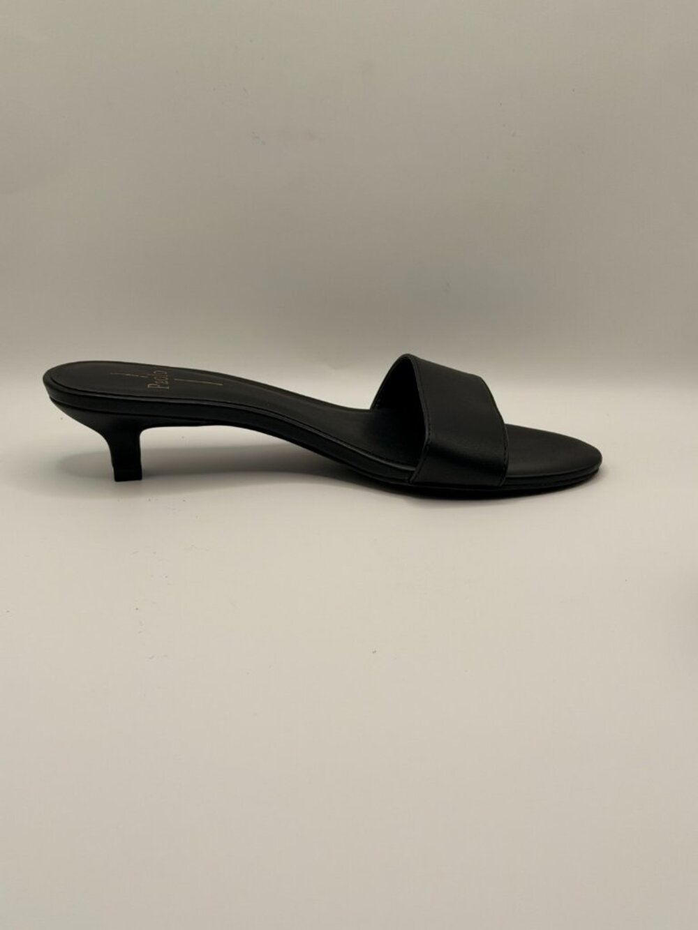 Linea Paolo Women’s Ilia Black Leather Kitten Heel Sandal Sz 8 M - Picture 6 of 10